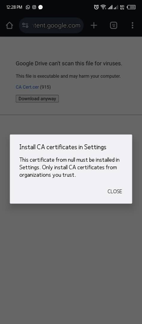 Install Certificate