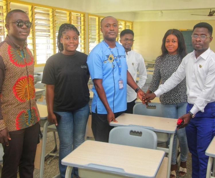 Kumasi Technical University’s SRC Enhances Learning Environment with New Classroom Furniture and Borehole Construction.